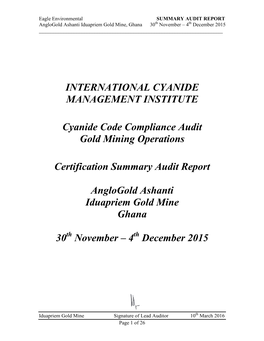 Summary Audit Report 2016