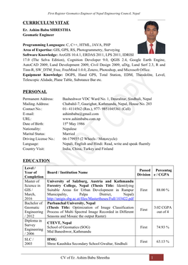 CURRICULUM VITAE Er