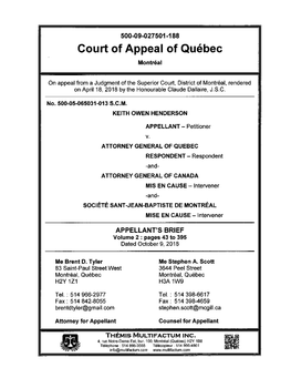 Court of Appeal of Québec Montréal