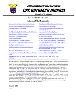 USAF Counterproliferation Cetner CPC Outreach Journal #532