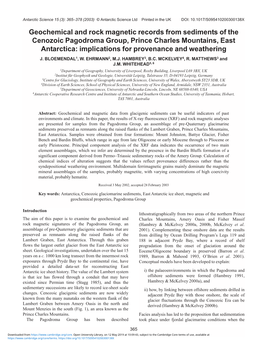 Geochemical and Rock Magnetic Records from Sediments Of