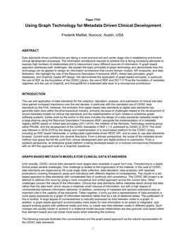 Using Graph Technology for Metadata Driven Clinical Development