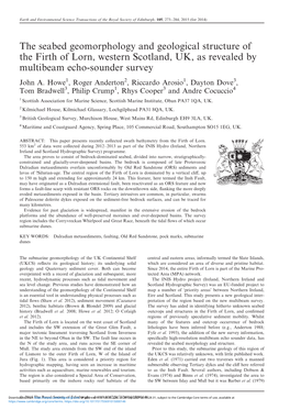 The Seabed Geomorphology and Geological Structure of the Firth of Lorn, Western Scotland, UK, As Revealed by Multibeam Echo-Sounder Survey John A