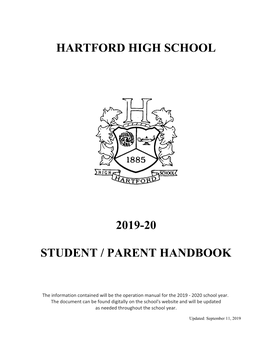 Hartford High School 2019-20 Student / Parent Handbook