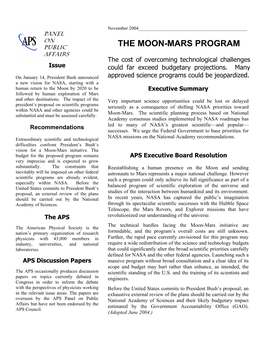 The Moon-Mars Program