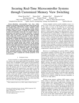 Securing Real-Time Microcontroller Systems Through Customized Memory View Switching