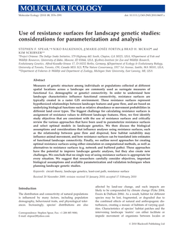 Use of Resistance Surfaces for Landscape Genetic Studies: Considerations for Parameterization and Analysis