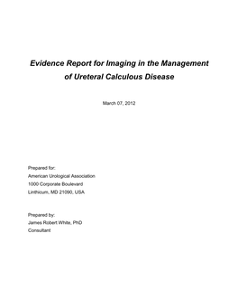 Evidence Report for Imaging in the Management of Ureteral Calculous Disease