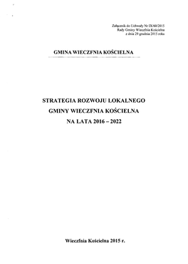 Strategia Rozwoju Lokalnego Gminy Wieczfnia Koscielna Na Lata 2016 - 2022