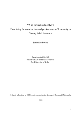 Thesis Submitted to Fulfil Requirements for the Degree of Doctor of Philosophy