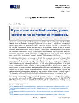 January Performance Update