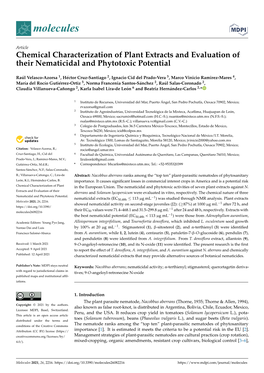 Chemical Characterization of Plant Extracts and Evaluation of Their Nematicidal and Phytotoxic Potential