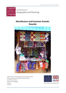 Geography and Planning Microfinance and Economic Growth: Rwanda