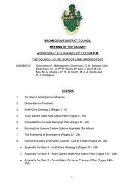 Agenda Reports Pack (Public) 19/01/2011, 15:00