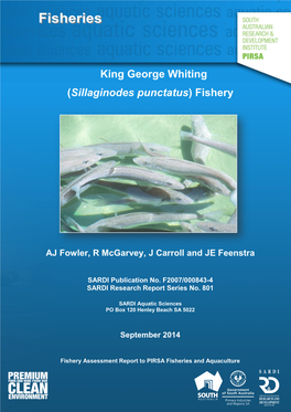 King George Whiting (Sillaginodes Punctatus) Fishery