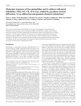 Molecular Structures of Free Quinuclidine and Its