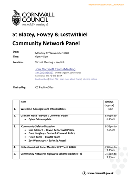 St Blazey, Fowey & Lostwithiel Community Network Panel