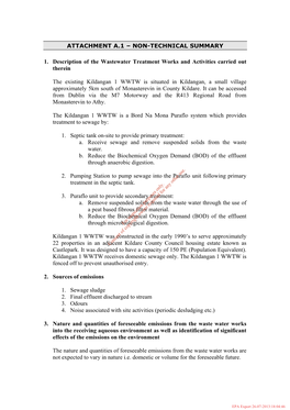 NON-TECHNICAL SUMMARY 1. Description of the Wastewater