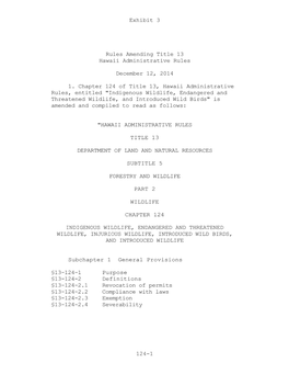 Exhibit 3 124-1 Rules Amending Title 13 Hawaii Administrative Rules