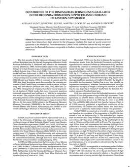 Occurrence of the Dinosaurian Ichnogenus Grallator in the Redonda Formation (Upper Triassic: Norian) of Eastern New Mexico