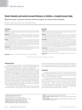 Ocular Biometry and Central Corneal Thickness in Children