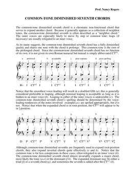 Common-Tone Diminished Seventh Chords