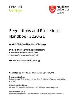Regulations & Procedures Handbook
