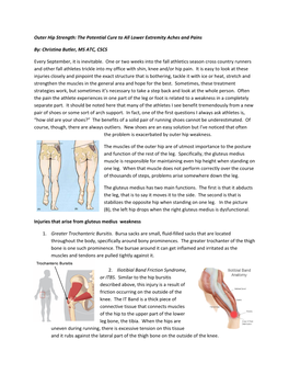 Outer Hip Strength: the Potential Cure to All Lower Extremity Aches and Pains