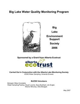BLESS 2006 Water Quality Monitoring Program Report