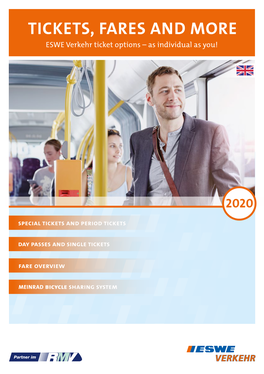 TICKETS, FARES and MORE ESWE Verkehr Ticket Options – As Individual As You!