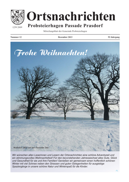 Probsteierhagen Passade Prasdorf Mitteilungsblatt Der Gemeinde Probsteierhagen