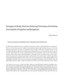 Strategies of Skaldic Poets for Producing, Protecting, and Profiting from Capitals of Cognition and Recognition