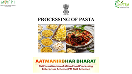 Processing of Pasta