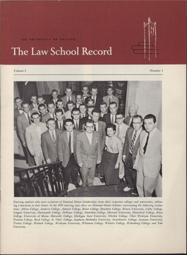 Law School Record, in Its Entirety