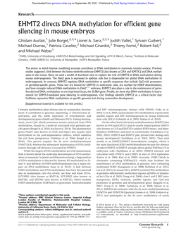 EHMT2 Directs DNA Methylation for Efficient Gene Silencing in Mouse Embryos