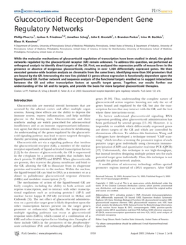 Glucocorticoid Receptor-Dependent Gene Regulatory Networks