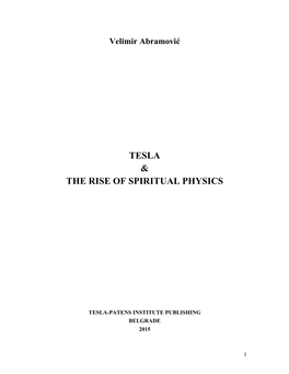 Tesla & the Rise of Spiritual Physics