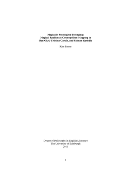 Magically Strategized Belonging: Magical Realism As Cosmopolitan Mapping in Ben Okri, Cristina García, and Salman Rushdie