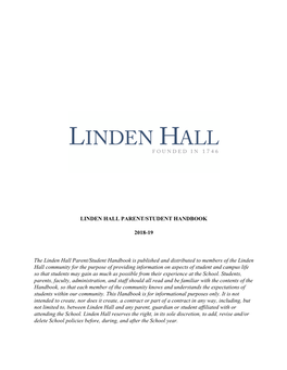 Linden Hall Parent/Student Handbook