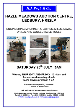 Engineering Machinery, Lathes, Mills, Saws, Drills and Collectable Tools