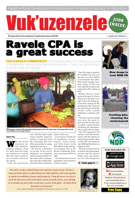Ravele CPA Is a Great Success the Ravele Community Property Association Are Making a Success of the Land They Received After Claiming for Restitution