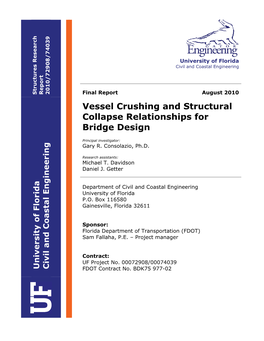 Vessel Crushing and Structural Collapse Relationships for Bridge Design