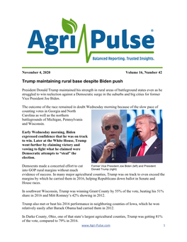 Trump Maintaining Rural Base Despite Biden Push