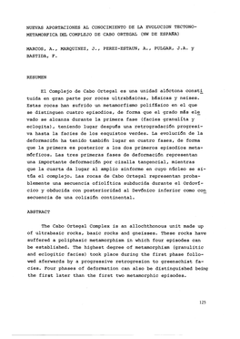 Nuevas Aportaciones Al Conocimiento De La Evolución Tectonometamórfica Del Complejo De Cabo Ortegal
