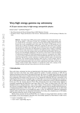Very-High Energy Gamma-Ray Astronomy