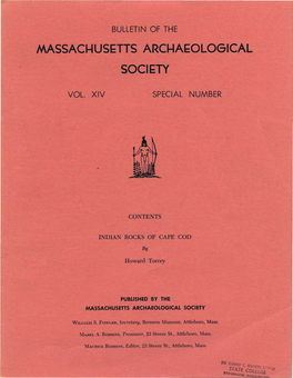 Bulletin of the Massachusetts Archaeological Society, Vol. 14, Special Number. [1953]