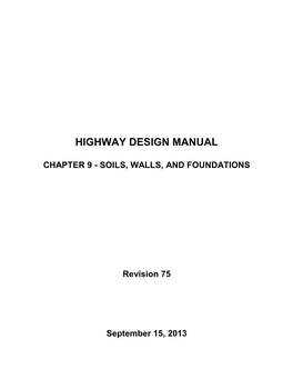 Highway Design Manual Chapter 9