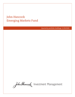 John Hancock Emerging Markets Fund