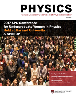2017 APS Conference for Undergraduate Women in Physics Held at Harvard University & SPIN UP