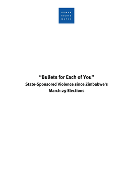 State-Sponsored Violence Since Zimbabwe's